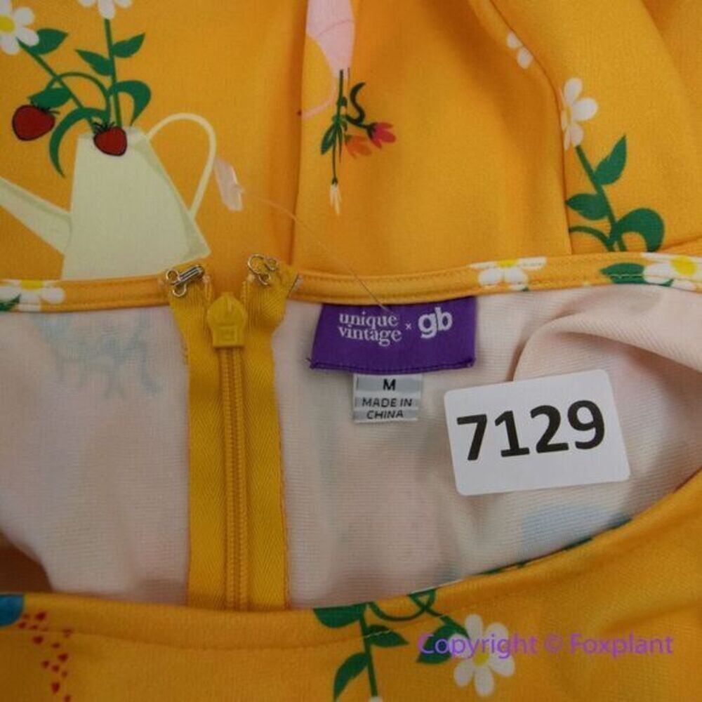 Unique Vintage Gwynnie Bee Garden Party‎ Yellow Dress, M - Picture 14 of 15